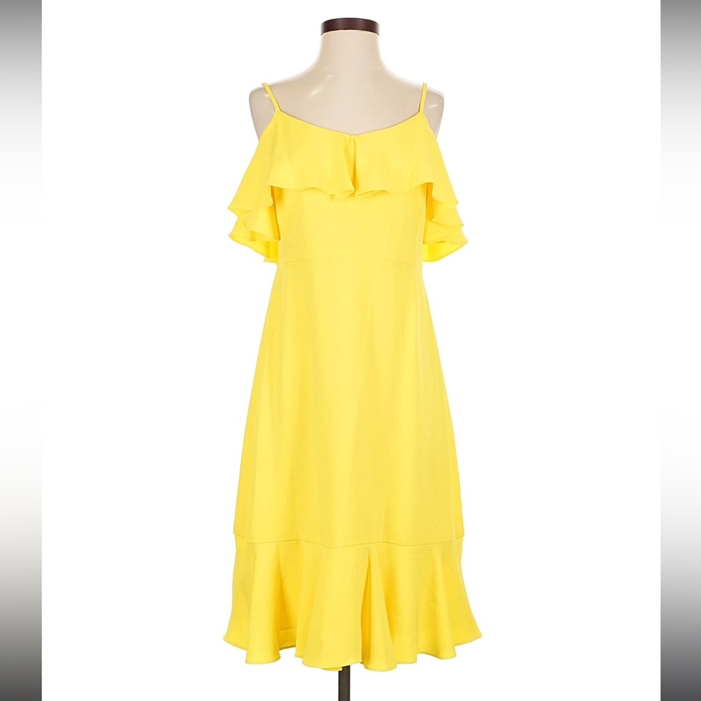 Trina Turk Casual Midi Dress Ruffles Neckline